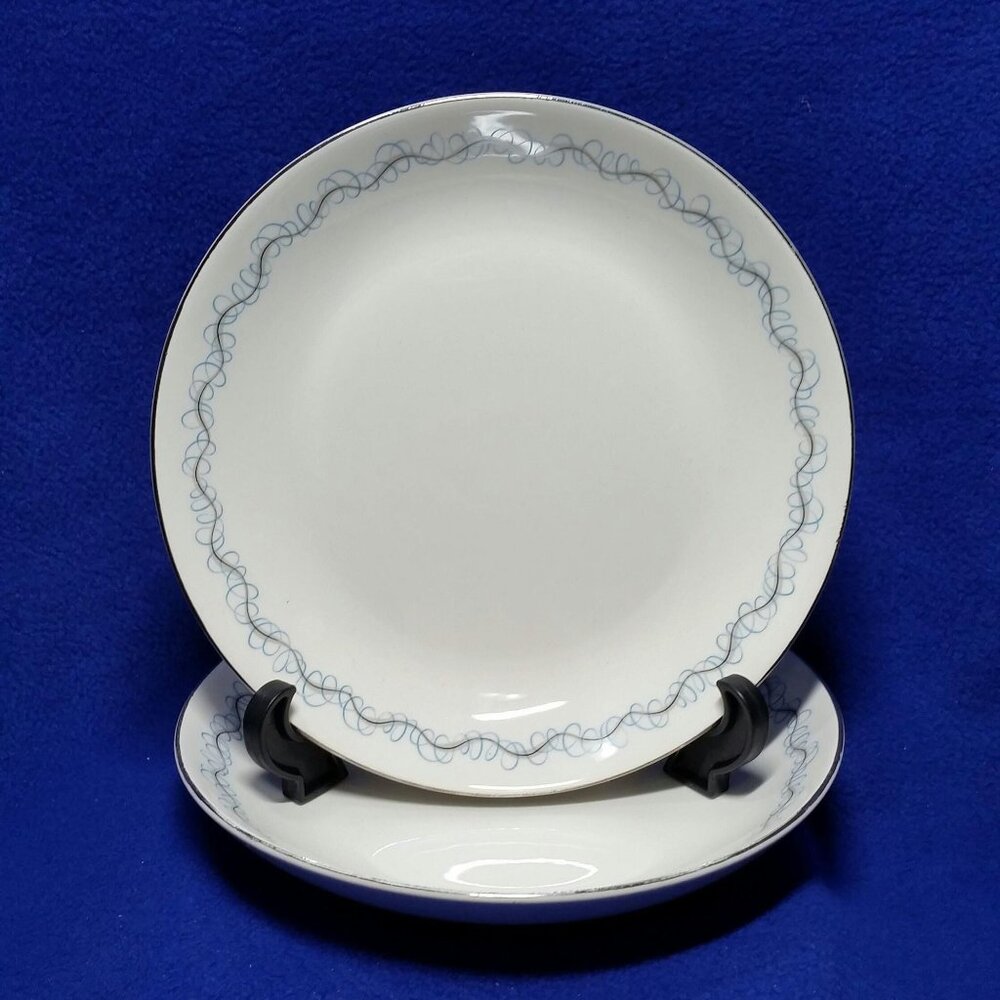 W.S. George China Craft Coupe Soup Bowls Set of 2 284 840 H Pattern MCM Atomic